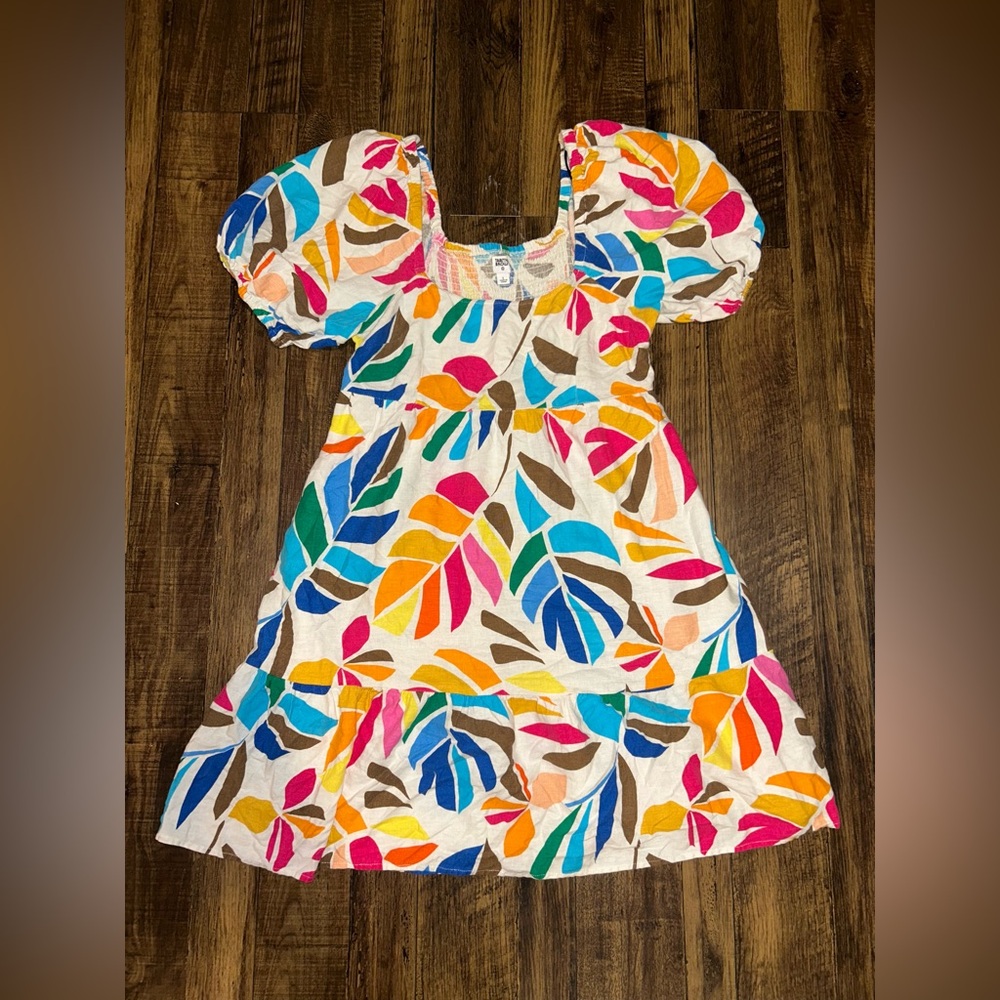 Tabitha Brown Women’s Colorful Leaf Print Casual Dress Size Large